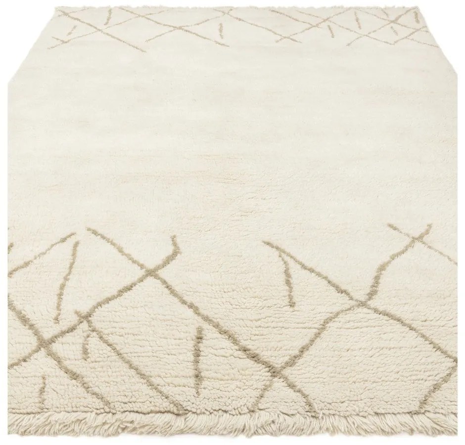 Tappeto in lana lavabile e tessuto crema 160x230 cm Azera Crosshatch - Asiatic Carpets