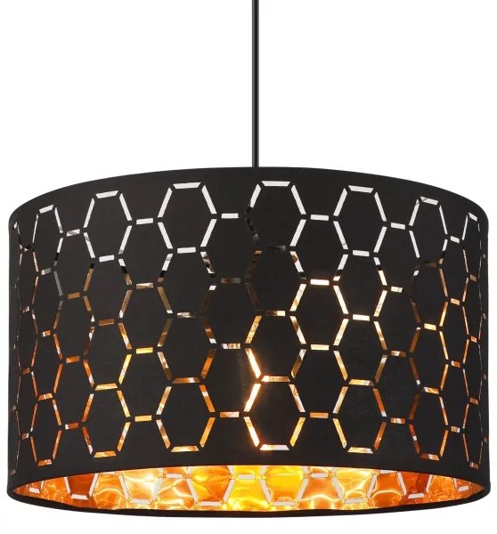 Lampada a sospensione con cavo ULLE 1xE27/15W/230V, nera