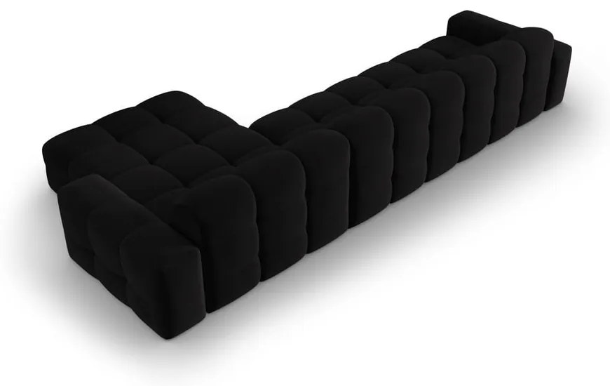 Divano angolare in velluto nero (angolo destro) Kendal - Micadoni Home