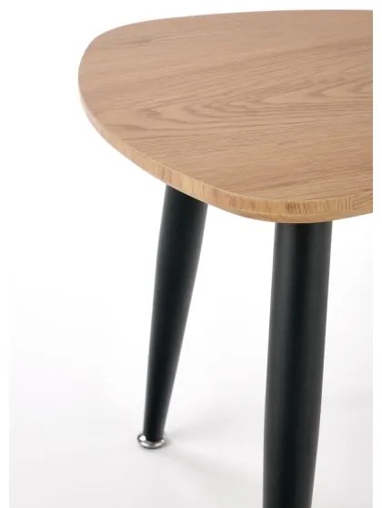 SET 2x Tavolino NICEA diametro 40/60 cm oro quercia/nero