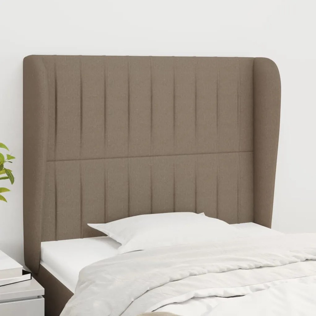 Testiera Ad Orecchio Tortora 83x23x118/128 Cm İn Tessuto /