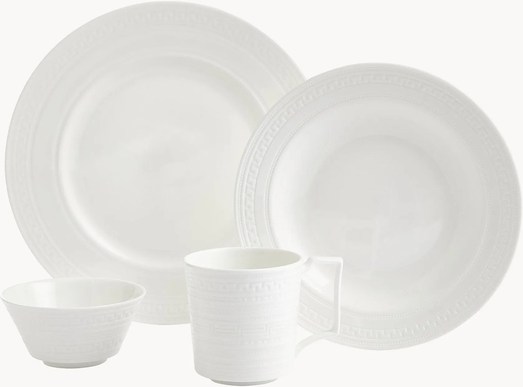 Servizio da colazione in Fine Bone China Intaglio 4 pz