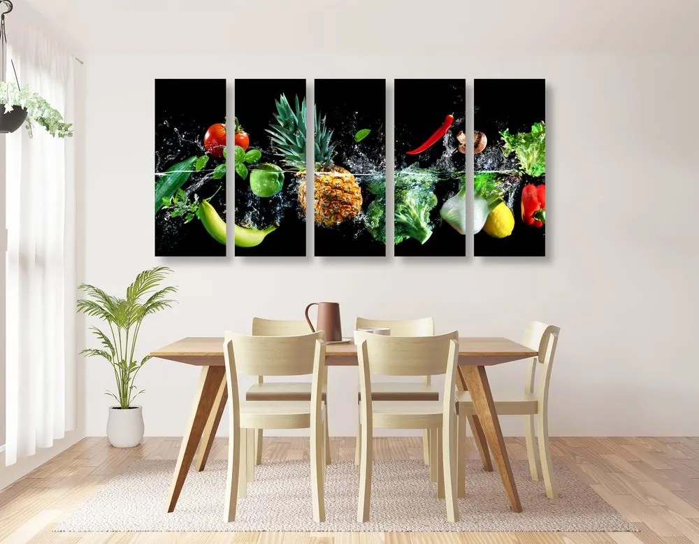 Quadri 5 pezzi – Frutta e verdura biologica