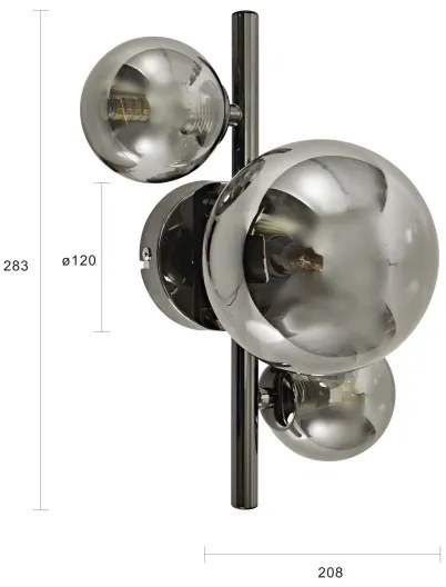 Brilagi - Lampada da parete LED MILLA 3xG9/3W/230V nero cromato/fumé
