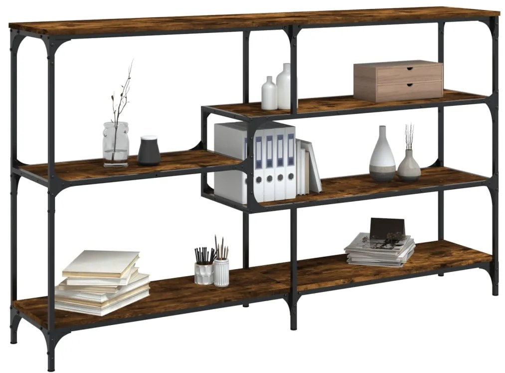 Tavolo consolle rovere fumo 160x32x95 cm legno multistrato