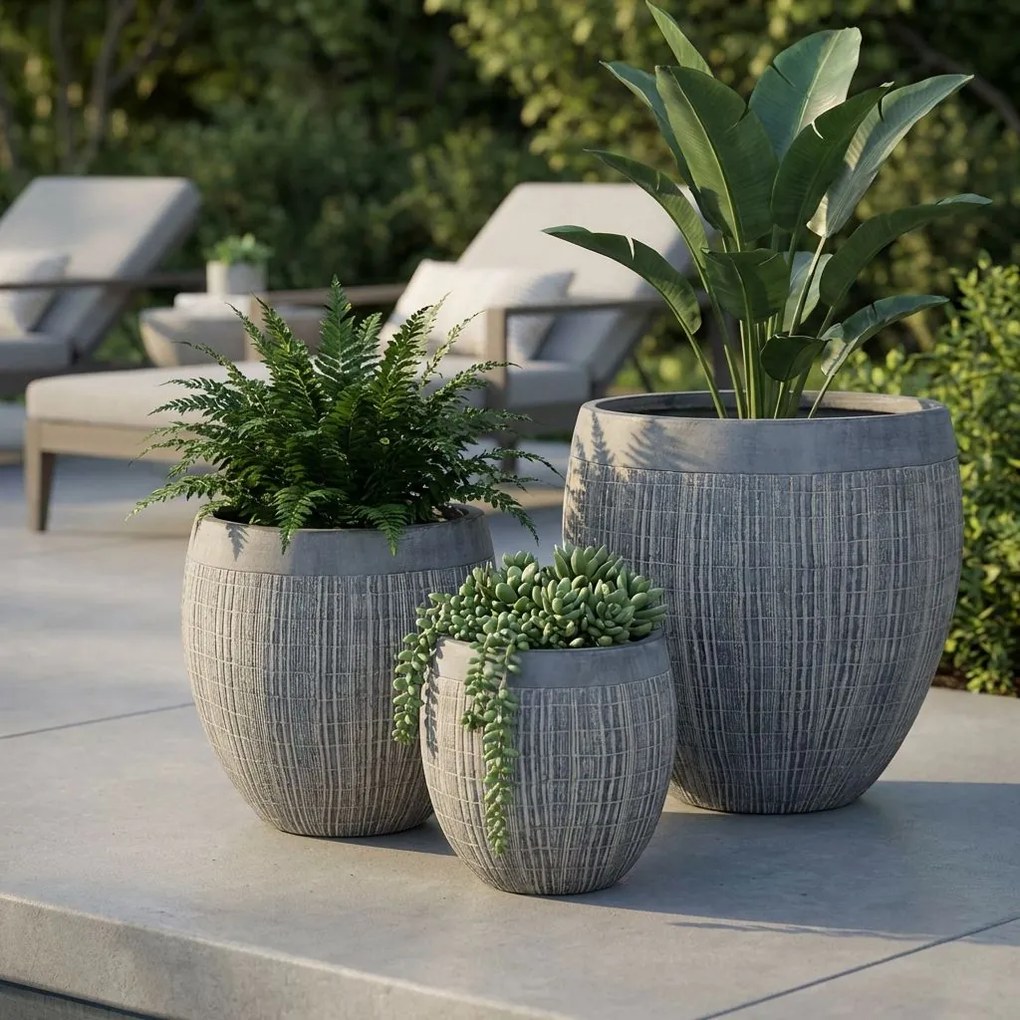 BUGLOSSA - set di vasi in fibra sintetica