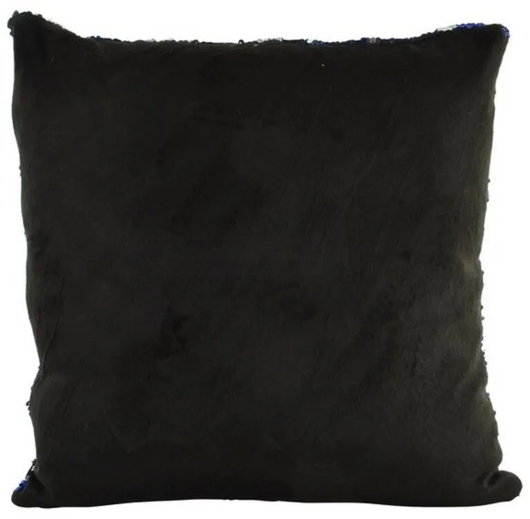 Cuscino DKD Home Decor Azzurro Paillettes Velluto Argentato (40 x 40 cm)