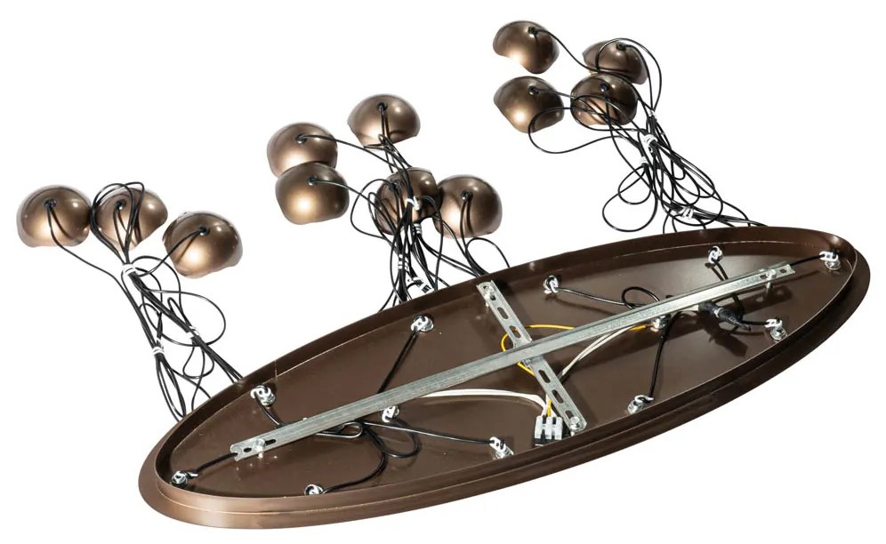 Lampadario di design bronzo scuro con vetro trasparente 12 luci - Inge