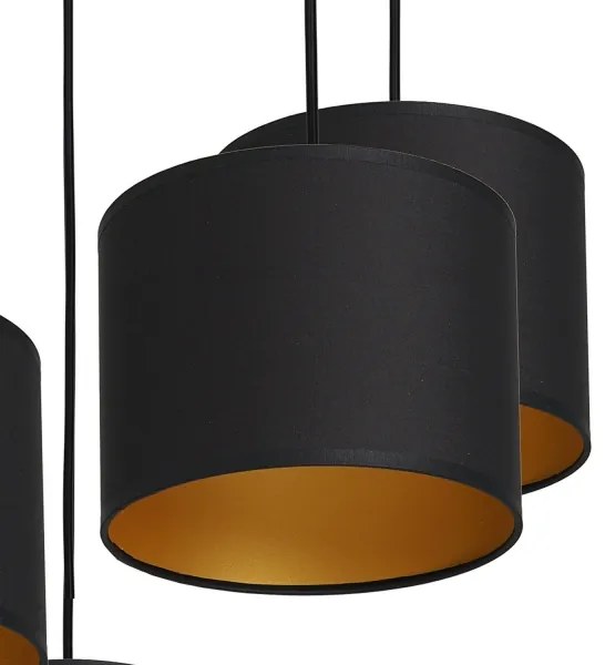Lampadario su corda ARDEN 5xE27/60W/230V nero/oro