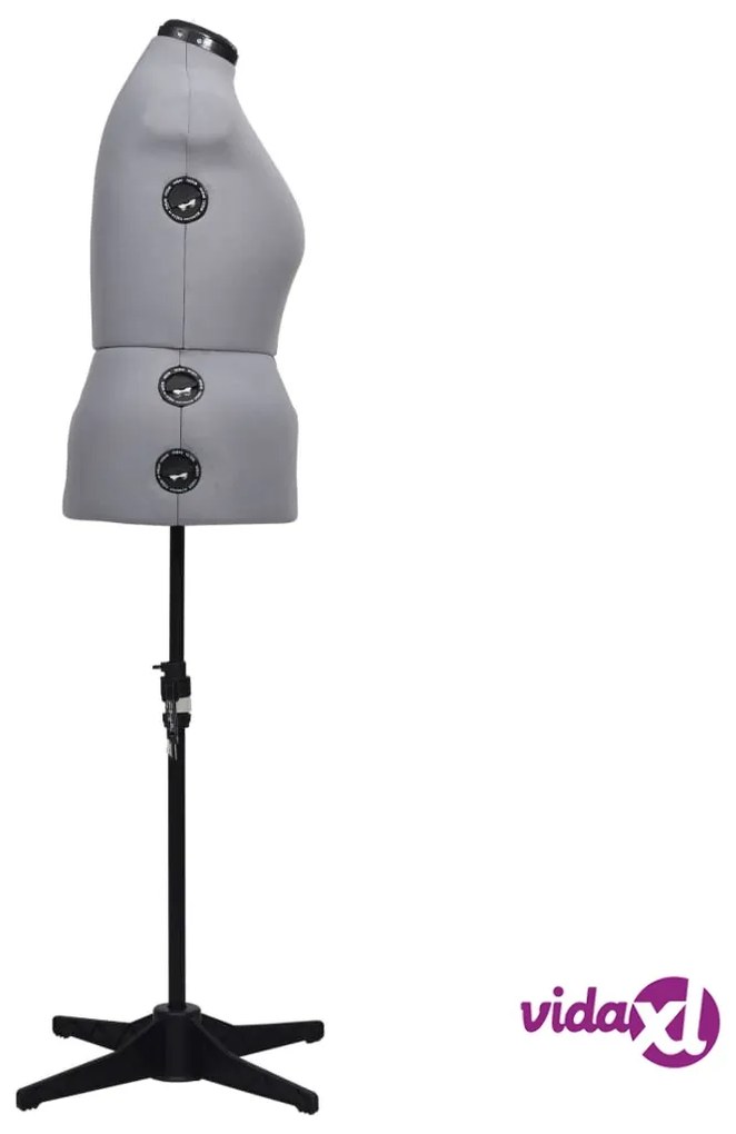 vidaXL Manichino Femminile Regolabile Grigio Taglia L 44-50