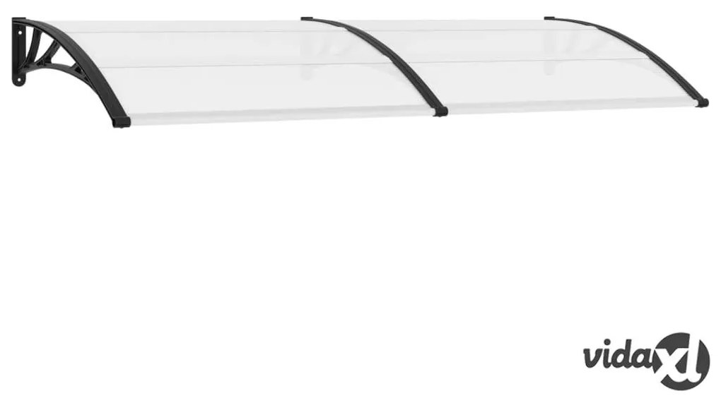 vidaXL Pensilina per Porta Nera e Trasparente 240x75 cm in PC