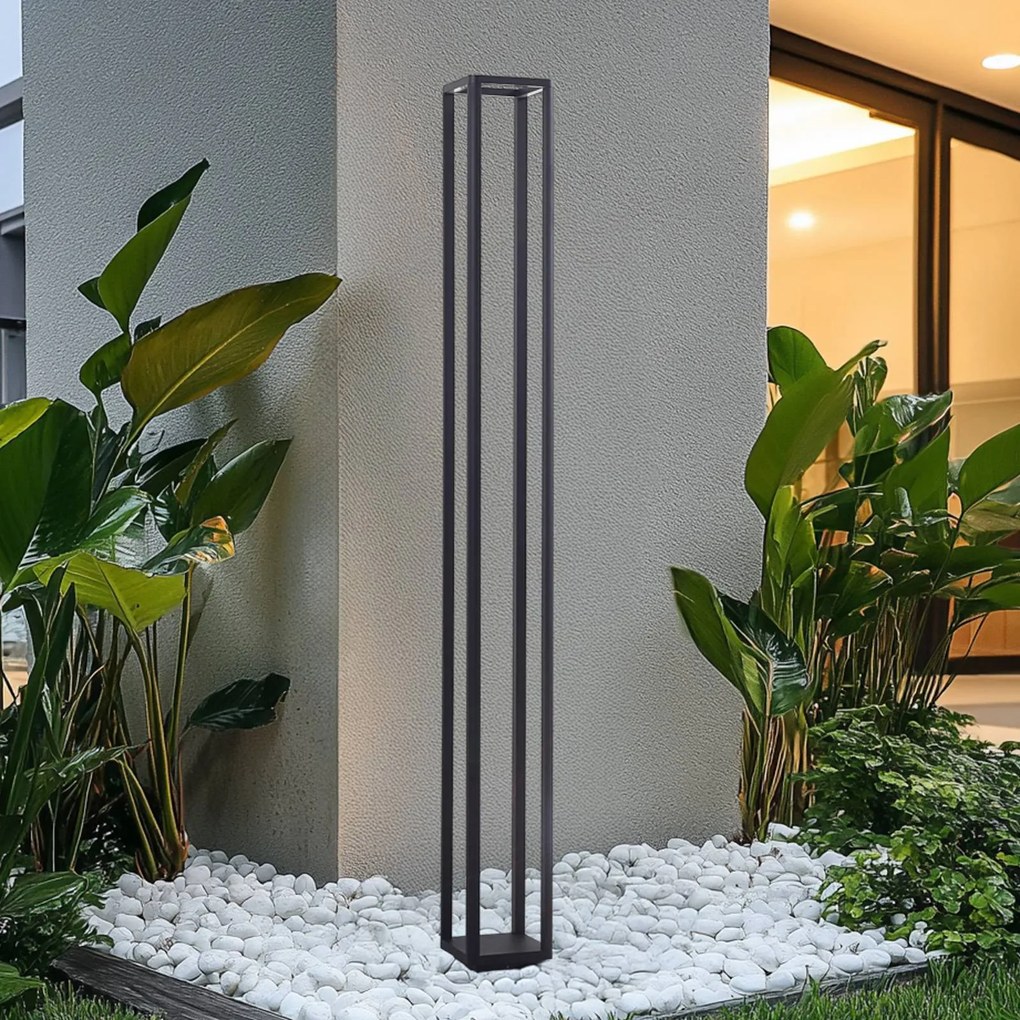 Lucande lampada LED da esterno Thorvid, altezza 180 cm, nera