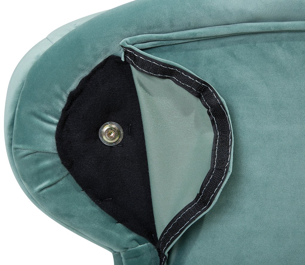 Chaise longue destra in velluto verde menta NIMES Beliani