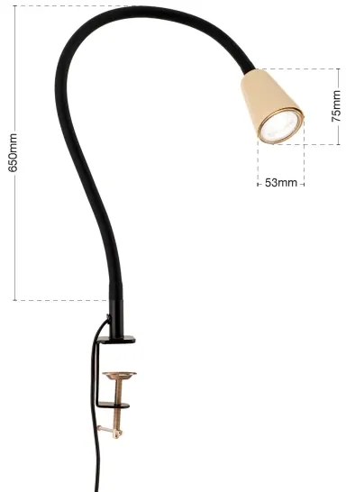 Orion - Lampada da tavolo flessibile con clip DOTTY 1xGU10/10W/230V beige/nero
