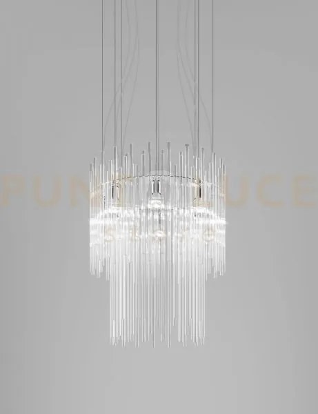 Diadema sospensione 60b cristallo cromo lucido 8 luci attacco e27