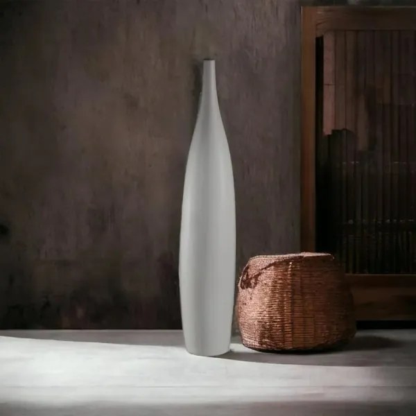 Vaso in ceramica bianco H 70 cm