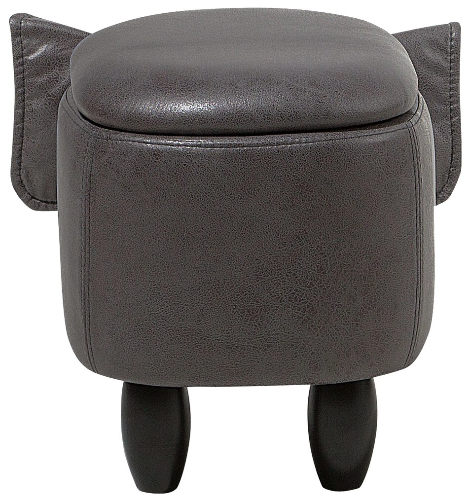 Pouf in tessuto similpelle grigio scuro ELEPHANT Beliani