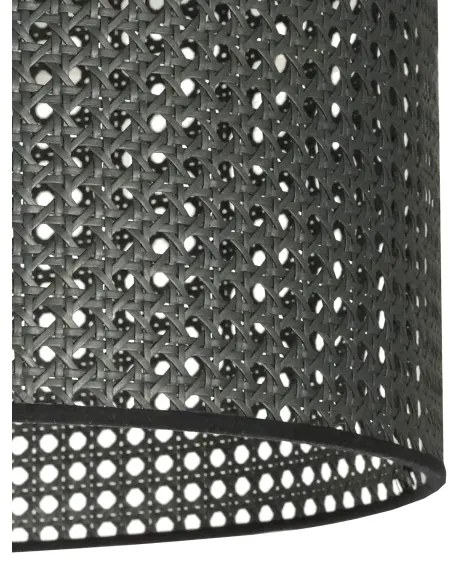 Duolla - Lampadario a sospensione con filo ROLLER RATTAN 1xE27/15W/230V diametro 45 cm nero