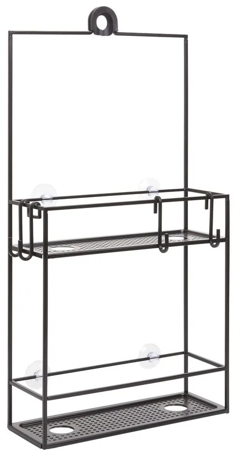 Mensola da bagno in acciaio nero sospesa Cubiko - Umbra