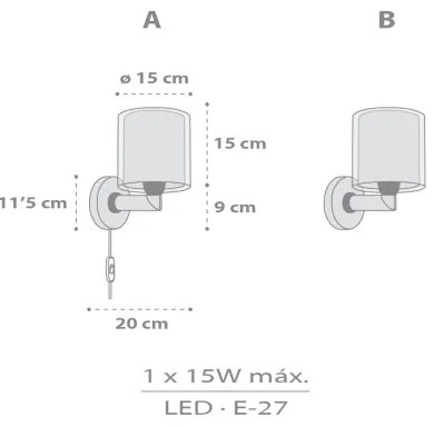 Dalber 41769E - Lampada da parete per bambini KAWAII FRIENDS 1xE27/15W/230V grigia
