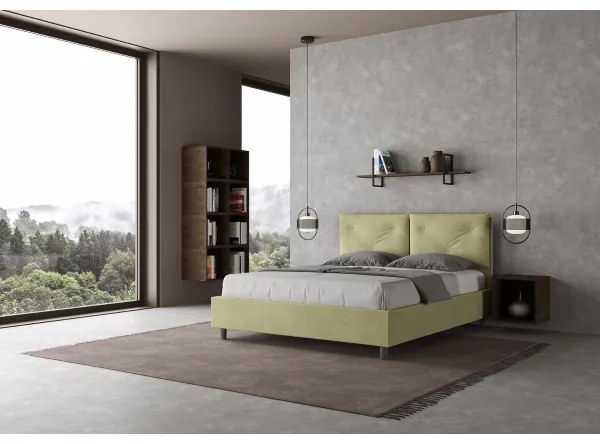 Letto matrimoniale e rete 160x190 in microfibra tč verde Appia
