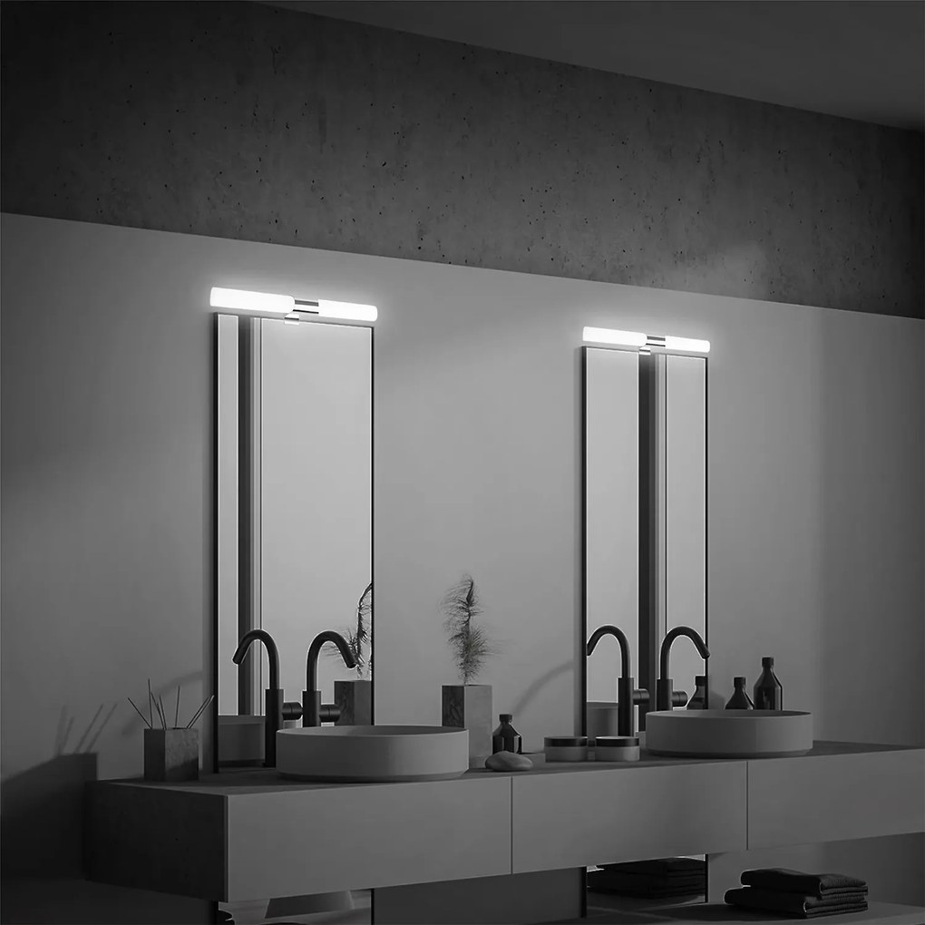 Applique Moderno Klak Metallo Cromo Led 12W Ip44