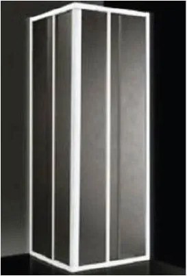 Box doccia ad angolo 79/90 cm acrilico con profilo bianco Giava Smeralda S02MBI