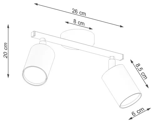 Sollux SL.1124 - Luce Spot LEMMI 2xGU10/40W/230V bianco
