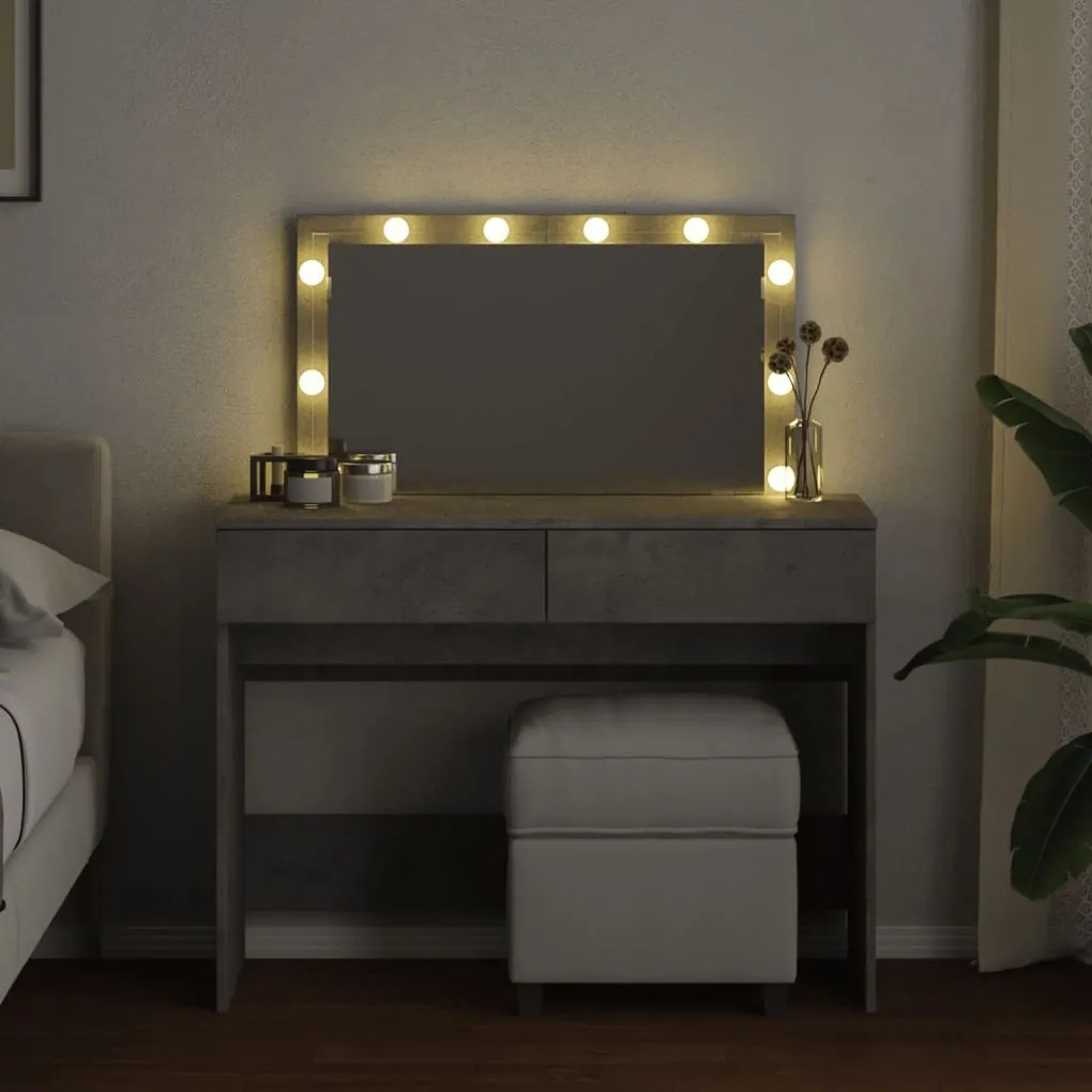 Toeletta con led grigio cemento 100x40x120 cm