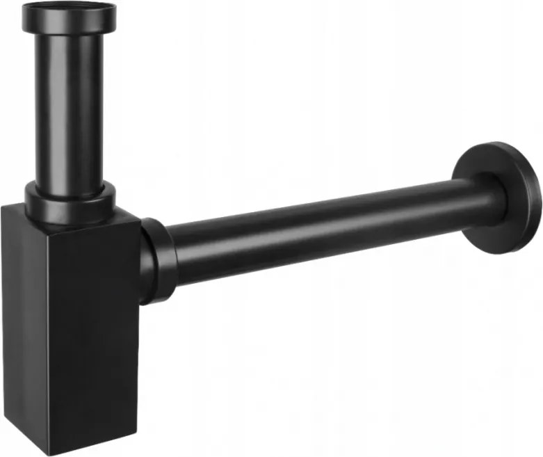 Mexen mezzo sifone quadrato per lavabo, nero - 79960-70