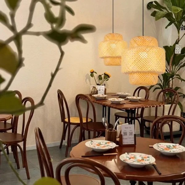 Immax 08267L - Lampadario a sospensione con filo HILO 1xE27/40W/230V diametro 38 cm bambù