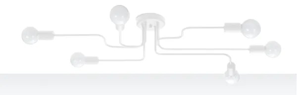 Sollux SL.1443 - Lampadario a plafone VECTOR 6xE27/15W/230V bianco