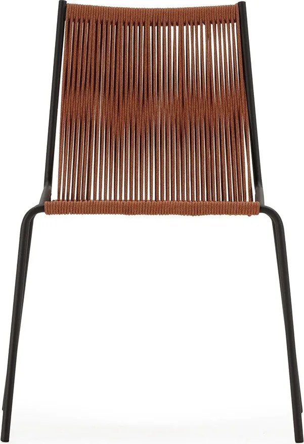 Sedie da pranzo in set color terracotta in metallo impilabili 2 pz Emily – Marckeric