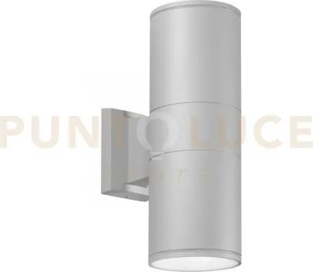 Applique biemissione jump silver 2 luci attacco e27 ip44 10,5x17x30cm