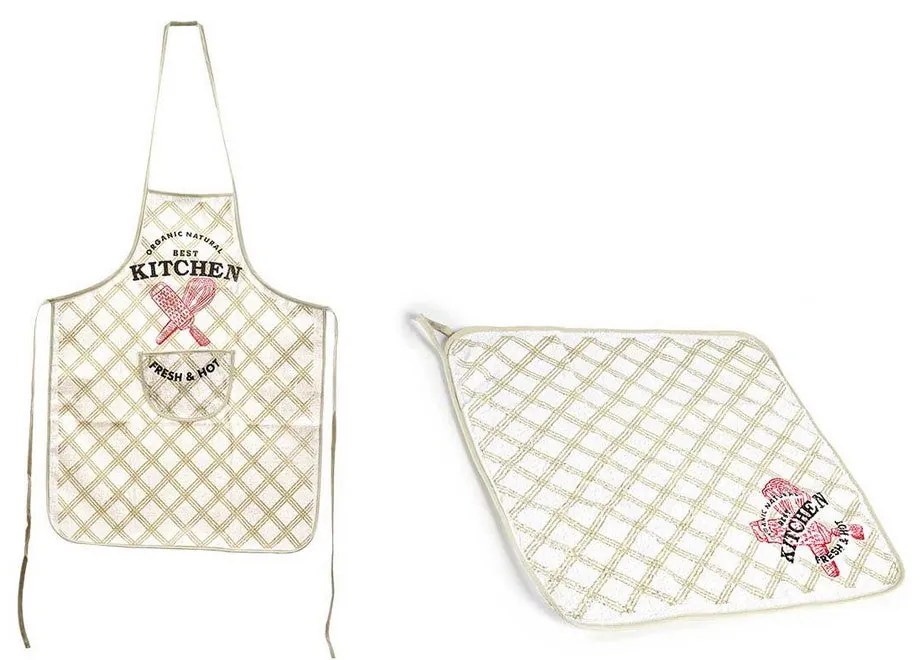 Set Grembiule Panno da Cucina (2 pezzi)