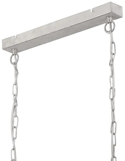 Lampadario a catena NOEMI 2xE27/60W/230V argento/bianco patinato