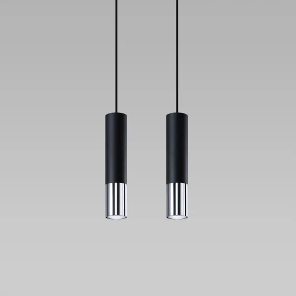 Sollux SL.0941 - Lampadario a sospensione con filo LOOPEZ 2xGU10/10W/230V nero/cromo