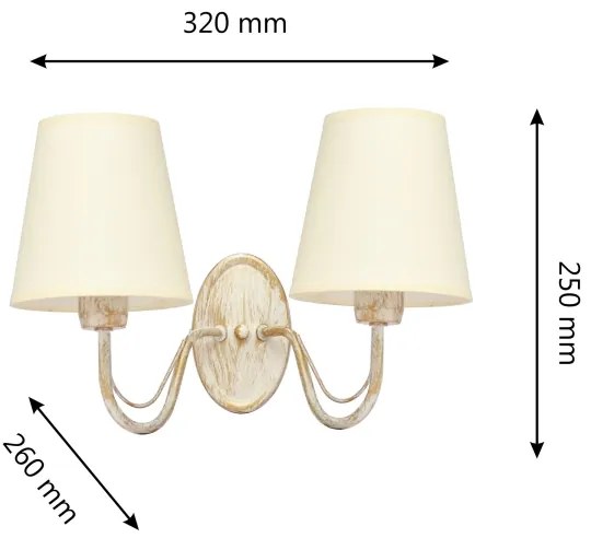 Applique MALBO 2xE27/15W/230V beige
