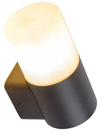 Lampada da parete per esterni moderna nera con diffusore opale IP44 - Odense