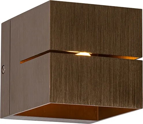 Lampada da parete intelligente bronzo scuro 9,7 cm incl. Wi-Fi G9 - Transfer Groove