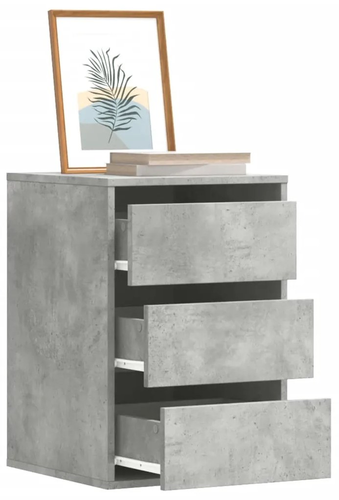 Cassettiera angolo grigio cemento 40x41x58cm legno multistrato