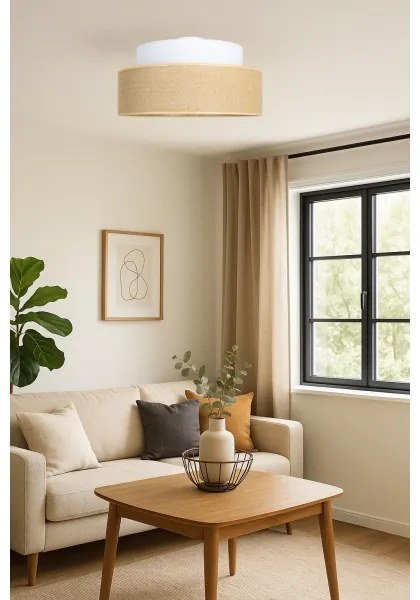 Plafoniera BOHO 1xE27/60W/230V diametro 40 cm bianco/beige