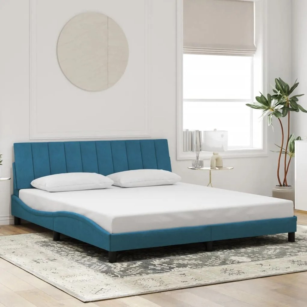 Giroletto con luci led blu 180x200 cm in velluto