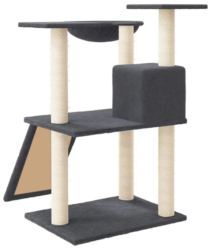 Albero per gatti con tiragraffi in sisal grigio scuro 83 cm