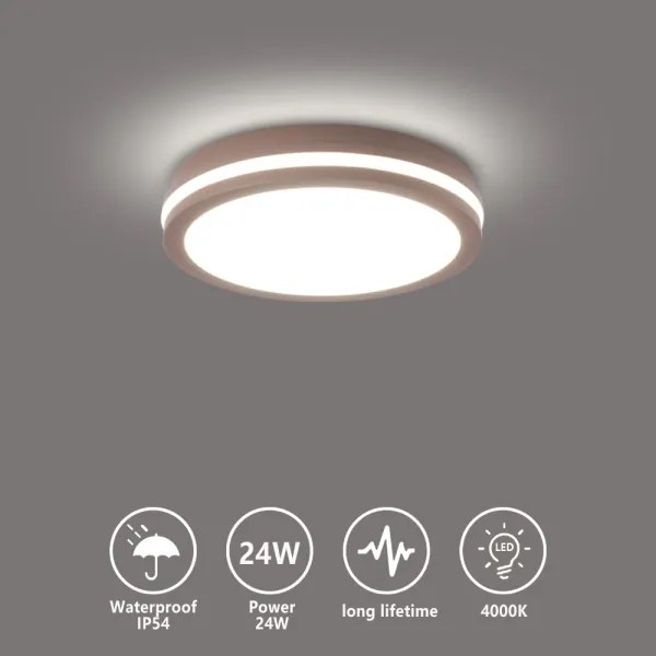 Brilagi - plafoniera da esterno a LED BENE LED/24W/230V Ø 26 cm marrone IP54