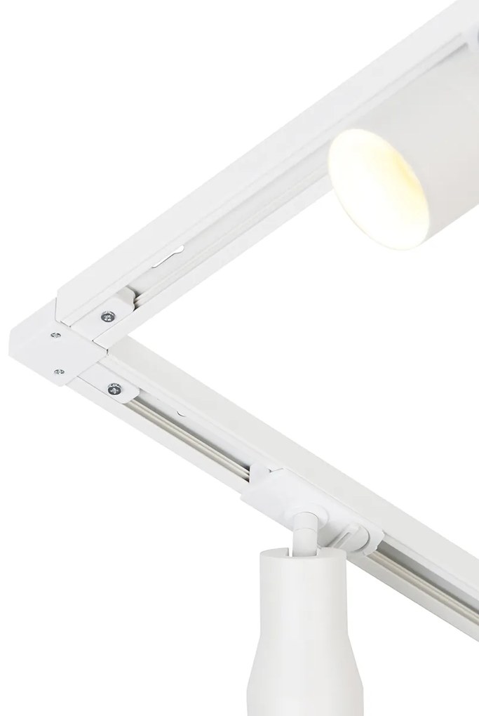 Sistema di illuminazione a binario monofase moderno bianco con 5 faretti - Iconic Kohua