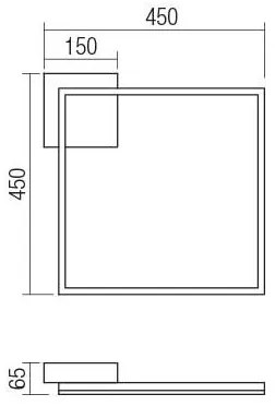 Redo 01-1639 - Plafoniera LED dimmerabile KLEE, 30W/230V, 45x45 cm, dorata