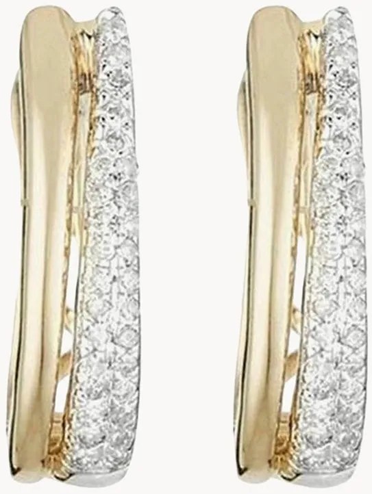 Orecchini a cerchio in oro giallo con diamanti Maya