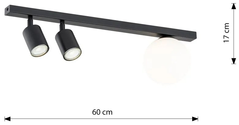 Lampadario da Soffitto BASTER 3 Black GU10 e E14 Colore Nero