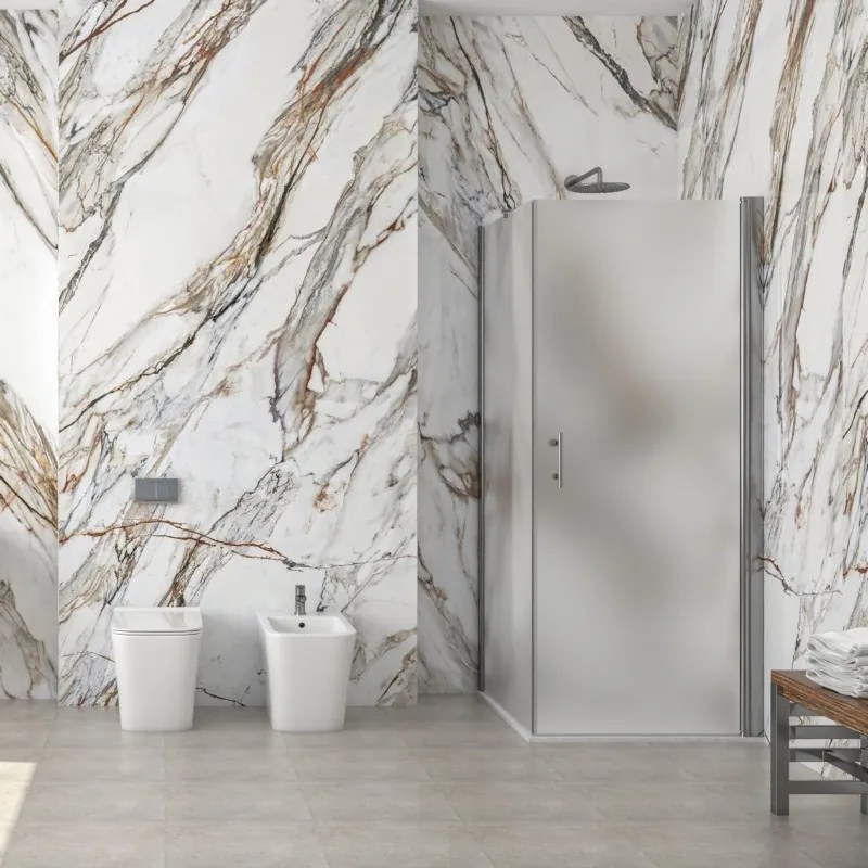 Box doccia 70x80 battente 80 fisso 70 vetro satinato altezza 200h | KS2800FAO - KAMALU